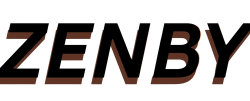 Black 'ZENBY' logo on an orange background